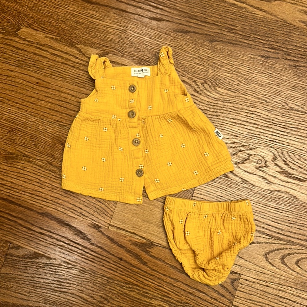 EUC Rabbit + Bear Matching Set; 3-6M